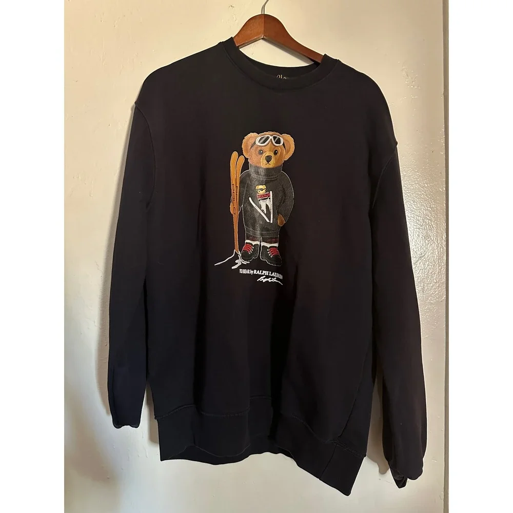 Polo Ralph Lauren Men's Ski Bear Graphic Crewneck Sweatshirt - Navy Blue - XXL